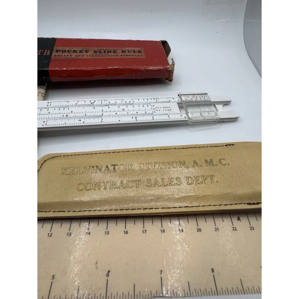 Original Vintage‎ POCKET Slide Rule: ACU-MATH 1240 In Box w/ Instructions 1970s